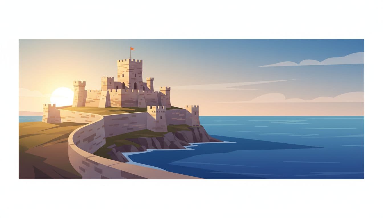 Medieval castle overlooking the sea in Cyprus