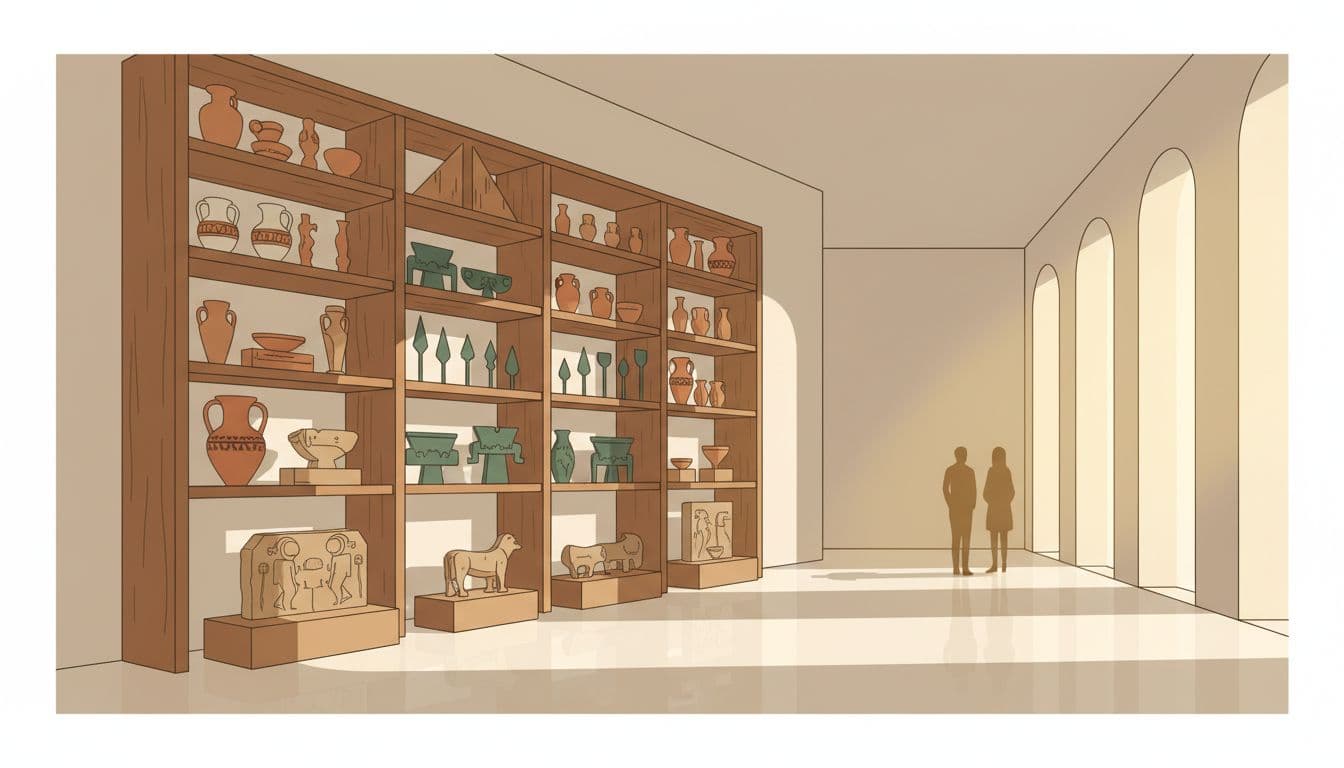 Larnaca district archaeological museum with ancient artefacts and exhibits.