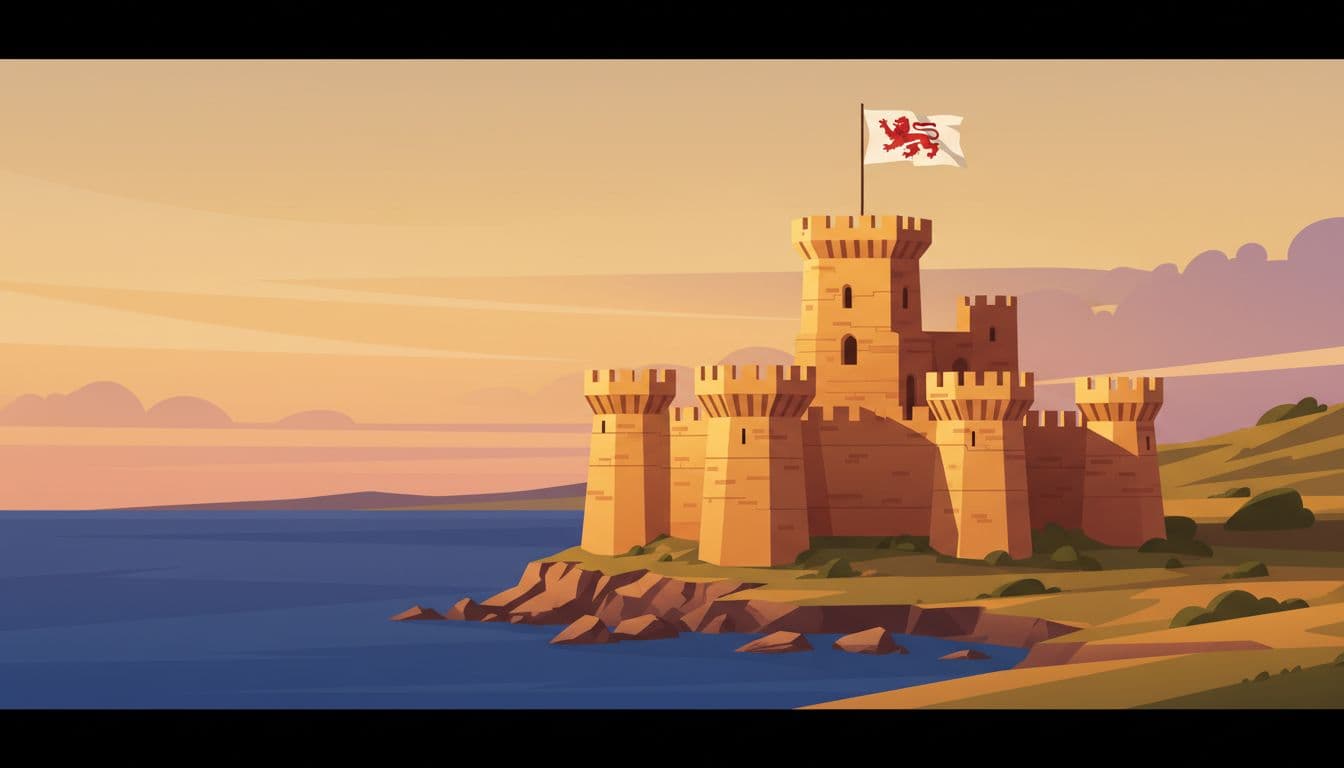 Medieval walls and castle near Famagusta Cyprus