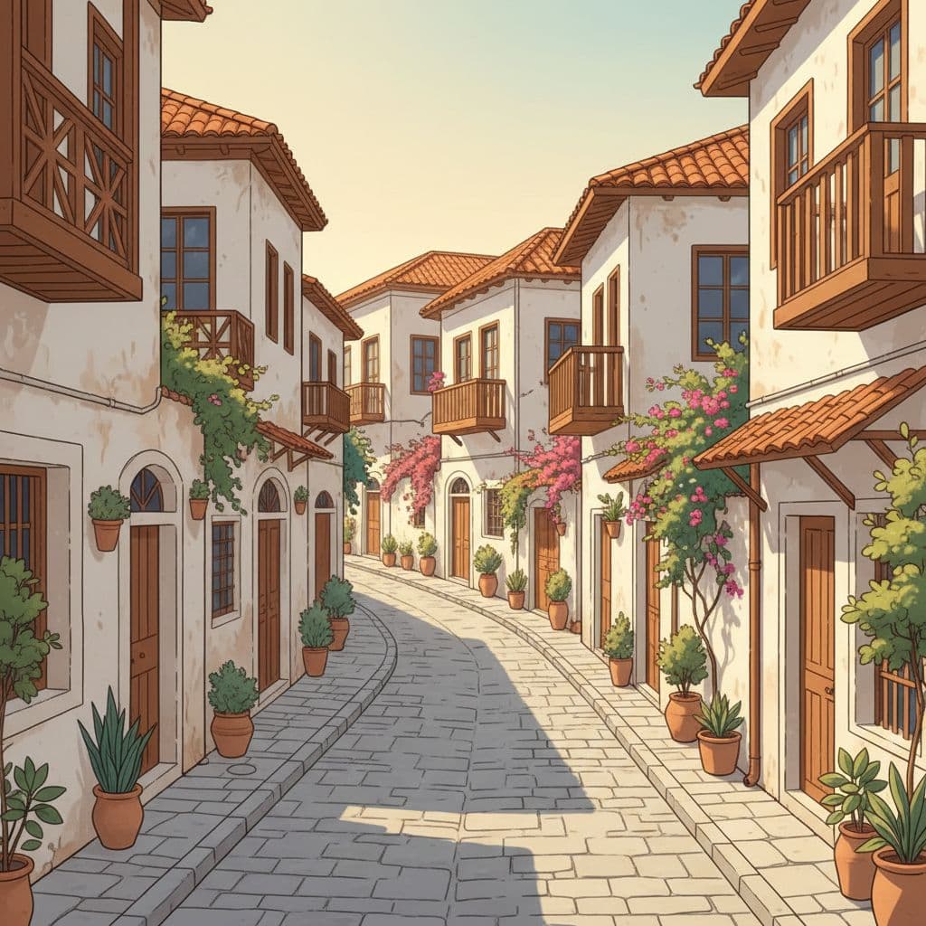 Historic old town streets of Nicosia Cyprus